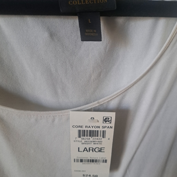 JM COLLECTION blouse Large White - Picture 3 of 3